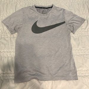 Nike Dri-Fit T-shirt Top Swoosh Sport Grey Boys XL